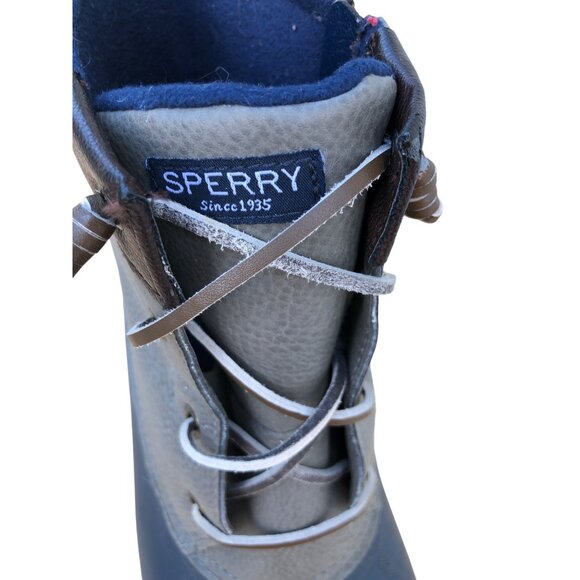 Sperry Womens Duck Boots 10 M Leather Upper Blue Waterproof Rubber Rain Garden - Picture 10 of 14